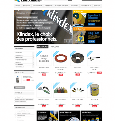 Site e-commerce Klindex.fr - Création de site internet