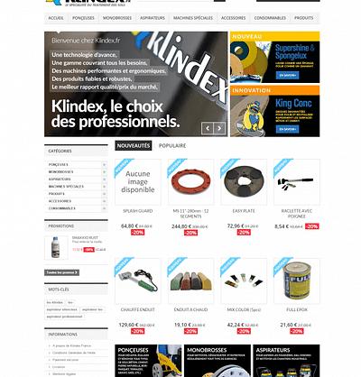 Site e-commerce Klindex.fr - Création de site internet