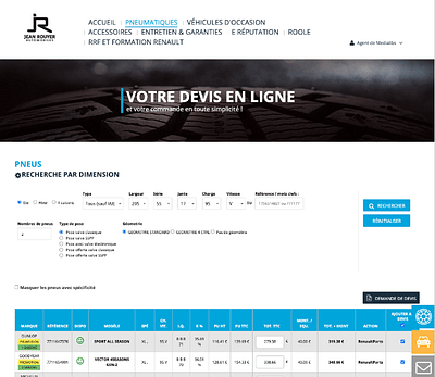 Extranet Jean Rouyer Automobiles PRO - Webanwendung