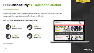 Paid Search Boom for Online Cricket Retailer - Publicidad