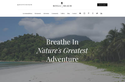 Binga Beach Resort website - Digitale Strategie