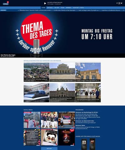 Individuelles Webdesign für Radio Hannover - Webseitengestaltung