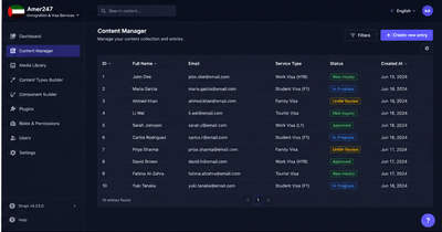 AMER247 — Government and Immigration Services Website - Software Entwicklung