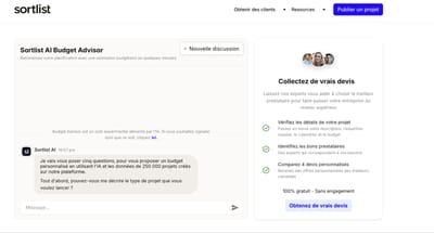 Sortlist — assistant IA d’estimation de budget (AI Budget Advisor) - Intelligence Artificielle