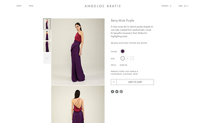 Angelos Bratis Official Website & e-commerce - Création de site internet