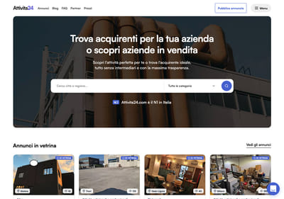 Attivita24 - Mette in contatto venditori e compratori di aziende - Marketing
