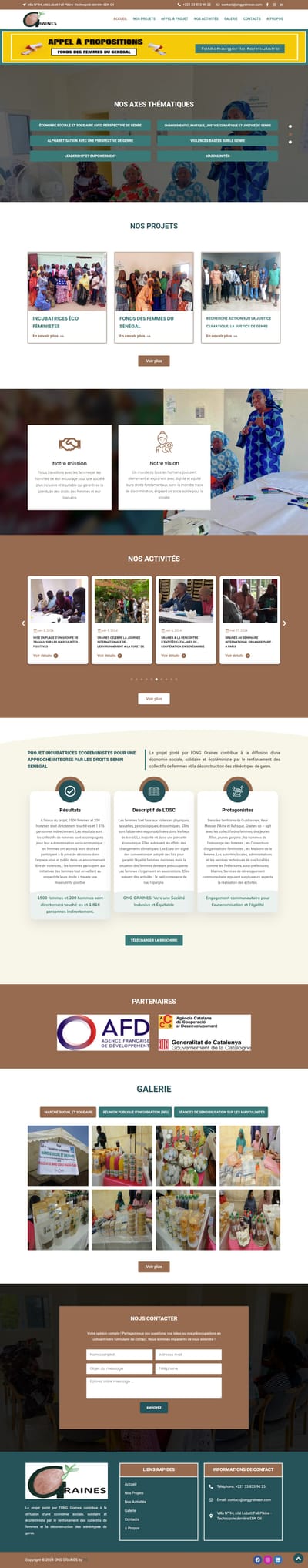 ONG GRAINES - Website Creation
