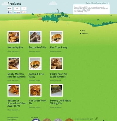 Website for Elm Tree Foods - Website Creation