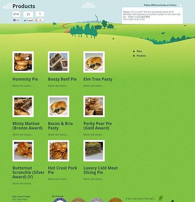 Website for Elm Tree Foods - Création de site internet