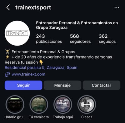 Trainext (Gimnasio) - Publicidad Online