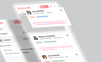 Mom3nt, SaaS de sales nurturing piloté par des agents IA - Intelligence Artificielle