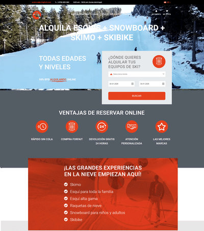 Web App de Alquiler de Material de Ski Big Foot - Webseitengestaltung
