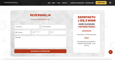 A burger website for a restaurant based in Warsaw - E-commerce