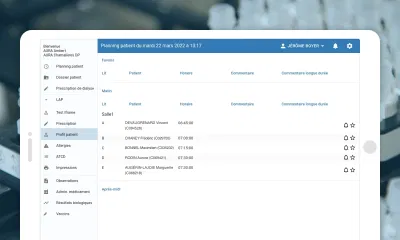 Application tablette de suivi des séances d'hémodialyse, AuraSanté - Application mobile