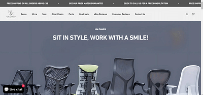 Custom Shopify E-Commerce Website for HM Chairs - Webanwendung