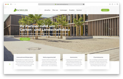 Website für die Schuler Service Group - Webseitengestaltung