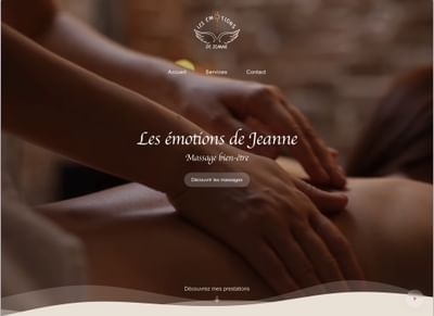 Site vitrine réalisé pour Les Émotions de Jeanne, massages bien-être - Création de site internet