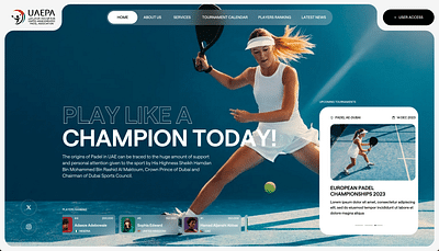 United Arab Emirates Padel Association - Webseitengestaltung