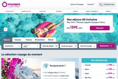 Ôvoyages - Tourisme & Billets d'avion - Création de site internet