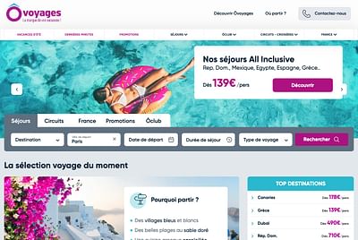 Ôvoyages - Tourisme & Billets d'avion - Creazione di siti web