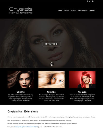 New Website for Crystalshairextensions.com - Website Creation