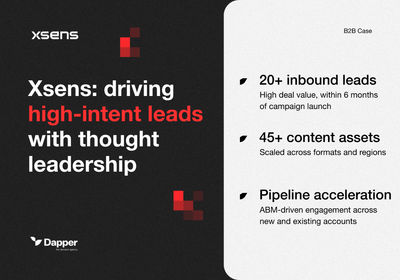 Xsens: driving high-intent leads with thought leadership - Growth Marketing