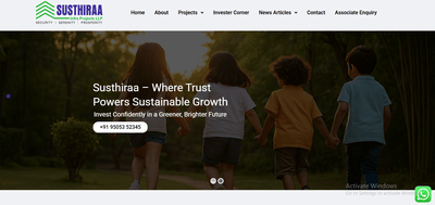 Susthiraa Infra Website Creation - Website Creatie
