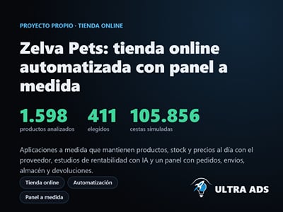 Zelva Pets: tienda online automatizada con apps y panel a medida - Creación de Sitios Web