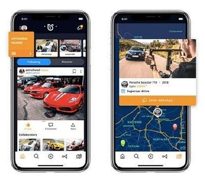 Réseau social automobilisme Roadstr - Mobile App