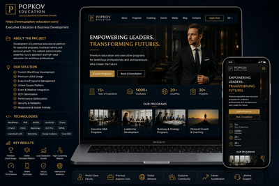 Popkov Education – Premium Executive Learning Platform - SEO