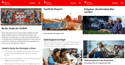 Berliner Sparkasse: Vom Ratgeber zum Themenuniversum - Digitale Strategie