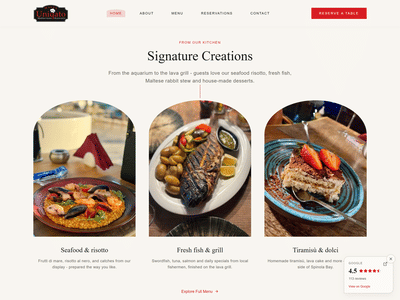 Uniqato Mediterraneo Ristorante Website - Creación de Sitios Web