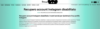 Recupero Account Instagram disabilitato o rubato - Social Media