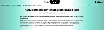 Recupero Account Instagram disabilitato o rubato - Social media