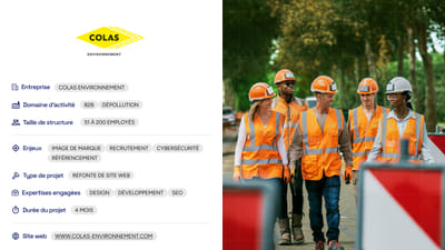 COLAS Environnement (Dépollution industrielle) - Création de site internet