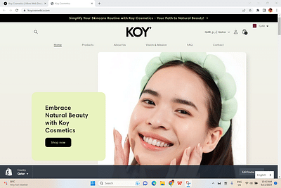 Web Design - Koy Cosmetics - Website Creation