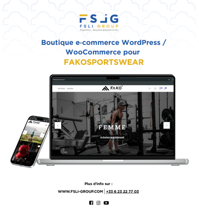 Boutique e‑commerce WordPress / WooCommerce pour FakoSportswear - Website Creation