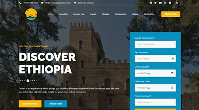 Website Development for Tanian Ethiopia Tours - Creación de Sitios Web