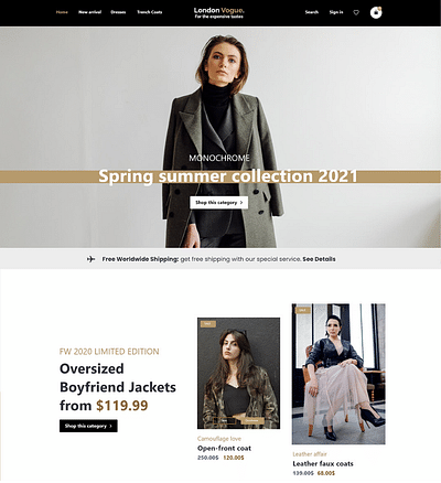 Home Page Design For Luxury Brand - Diseño Gráfico