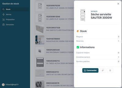 Edition d'une application de gestion de stock - Application mobile