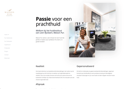 Website voor Maison Pur - Website Creatie