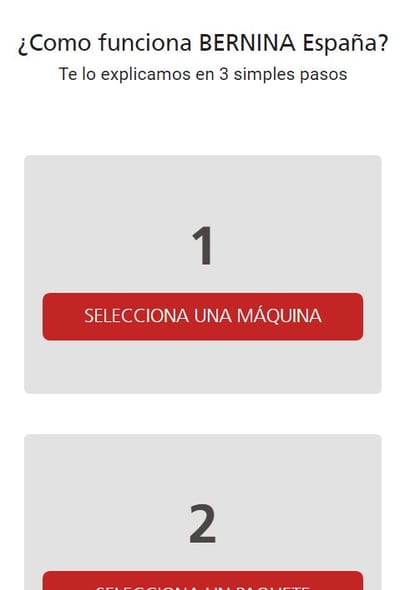 Bernina España. Máquinas de Coser - Création de site internet