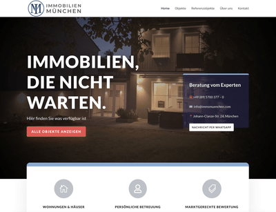 Immobilien München – Website mit OnOffice-Integration & Branding - Création de site internet