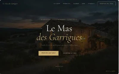 Le Mas des Garrigues — Restaurant gastronomique - Création de site internet