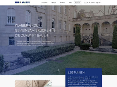 Professioneller Webauftritt für die KLAIBER Group - Webseitengestaltung