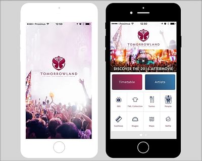 Festival app TML (Showbase) - Ontwerp
