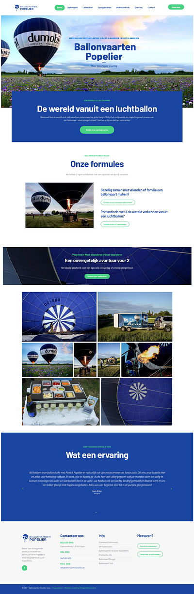 Website creatie en SEO voor Ballonvaarten Popelier - Website Creation