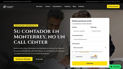Galianza Contadores — Web de despacho contable en Monterrey - Creación de Sitios Web
