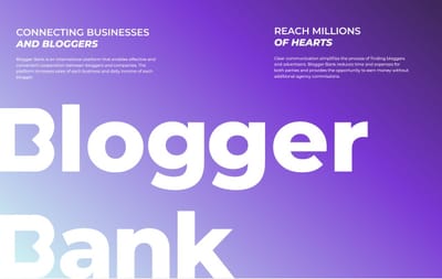 Blogger Bank - Branding & Positionering