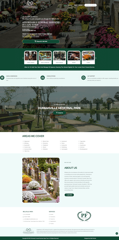 Web Design & SEO: Peninsula Funeral Services - Création de site internet